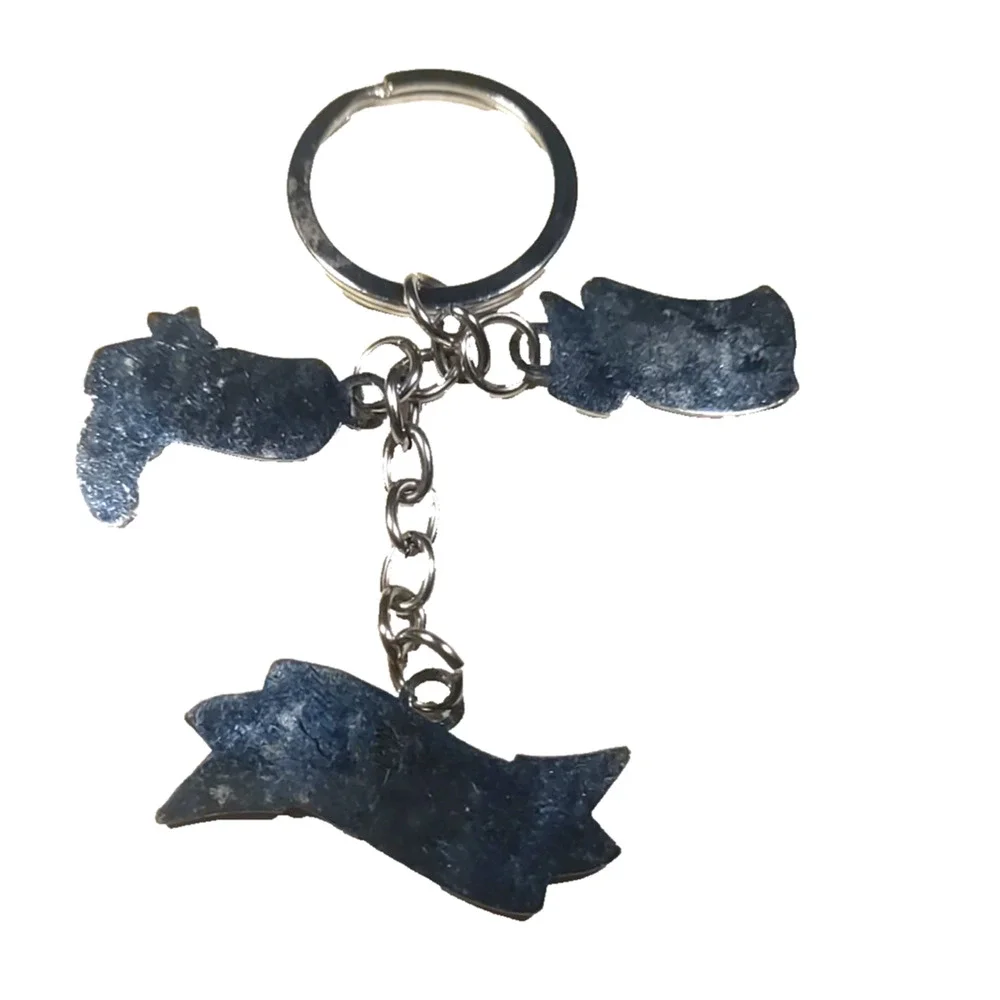 Keychain Dangles Charms Texas Flag Boots Red White Blue Metal Enamel